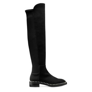 STUART WEITZMAN 5050 PEARL Black Suede Over Knee Boots 7.5